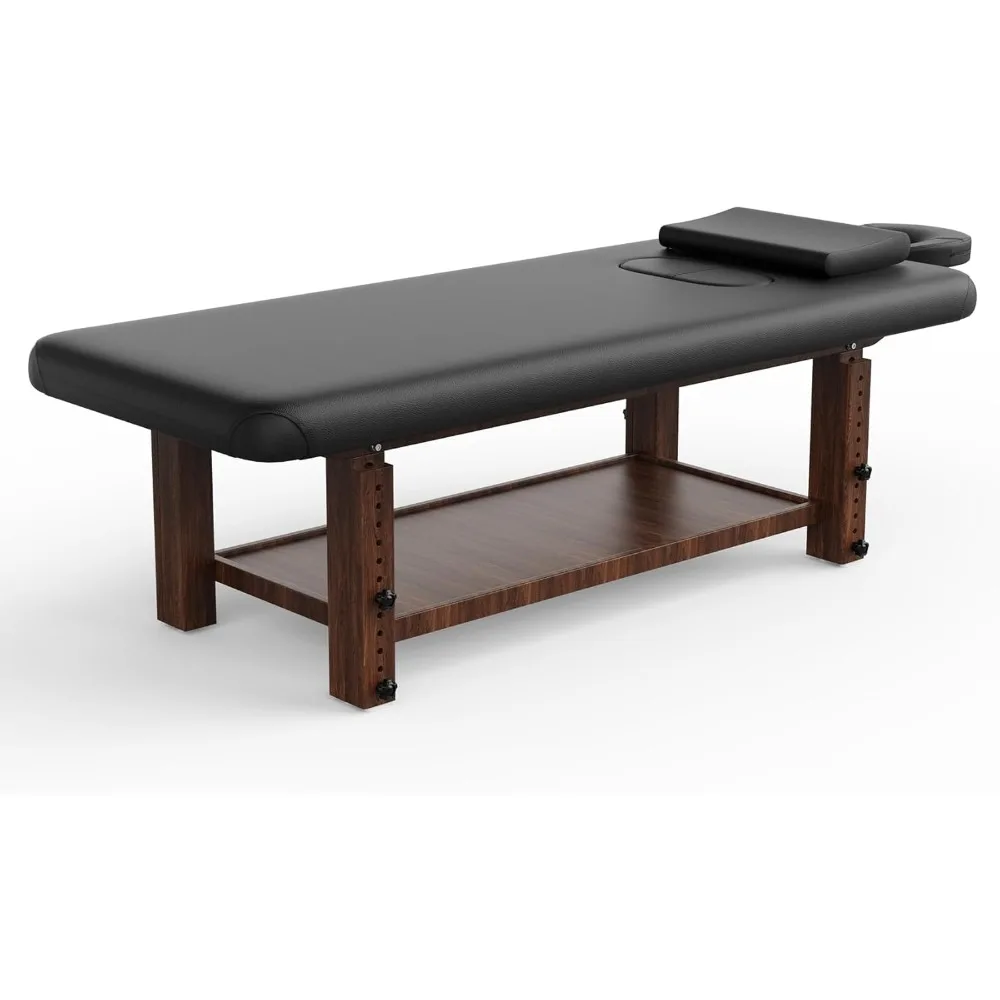 

Stationary Massage Table with Adjustable Height Legs for Treatment, Physical Therapy, Spa Facial Professional Massage Bed