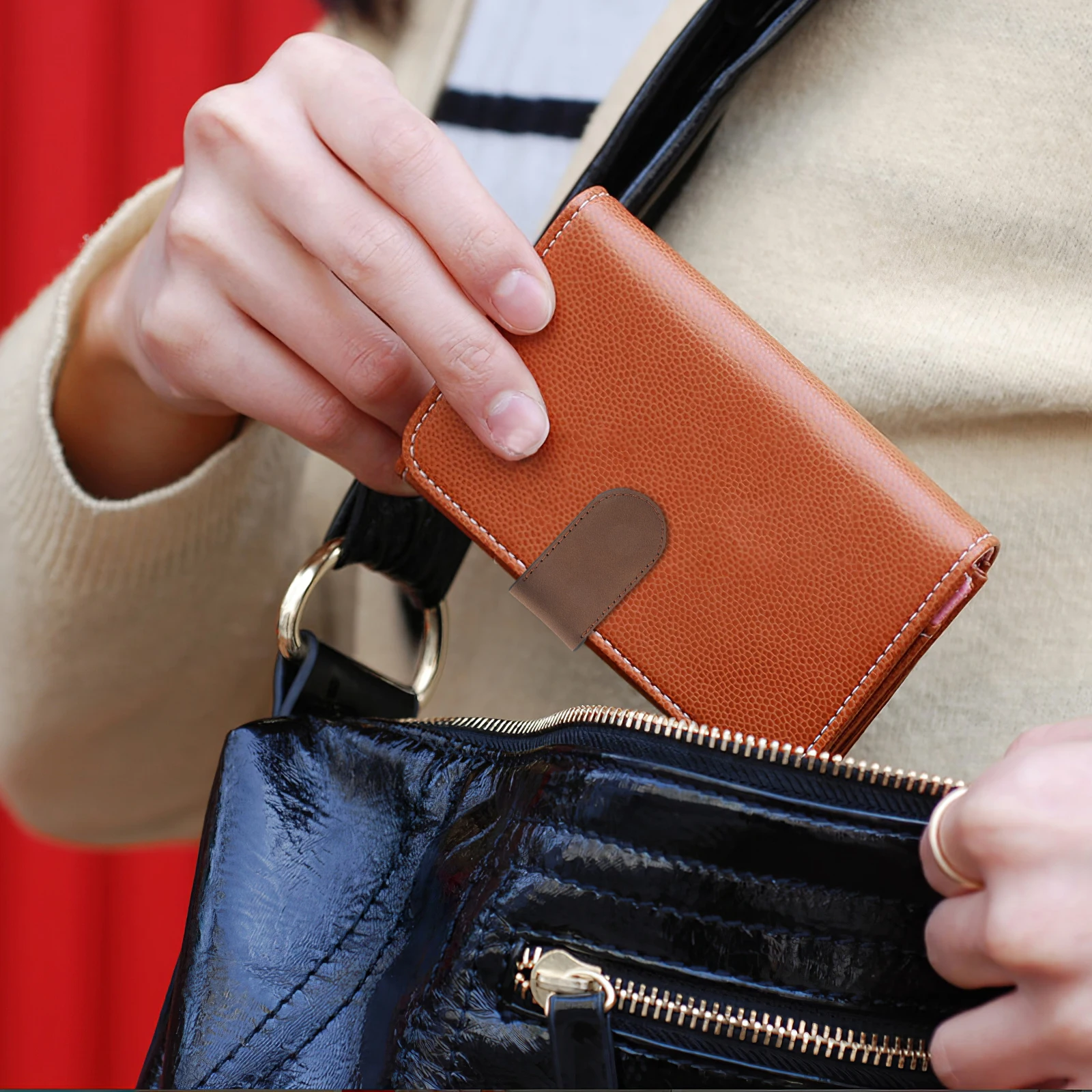 

Money Clip for Men PU Wallet Card Holder Thin Portable Minimalist Stainless Steel Cash Clip Magnetic Storage