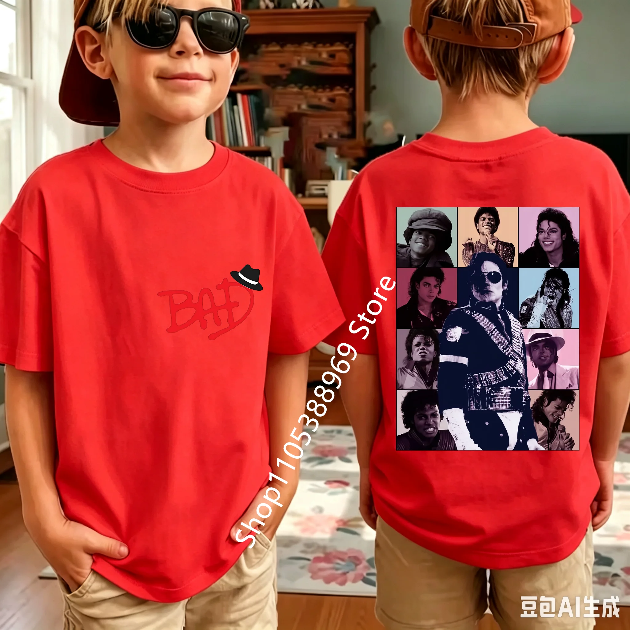 2026 Neues King of Pop Michael Jackson Kinder-T-Shirt, Cartoon-Baumwoll-Oberteile, MJ-T-Shirts für Jungen und Mädchen, Geburtstagsgeschenk – Detail 10