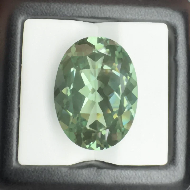 مختبر نمت الياقوت الأخضر اللون البيضاوي قطع 18x25 مللي متر 41.45ct أحجار كريمة ساحرة لفتاة لتقوم بها بنفسك صنع المجوهرات مع شهادة AGL