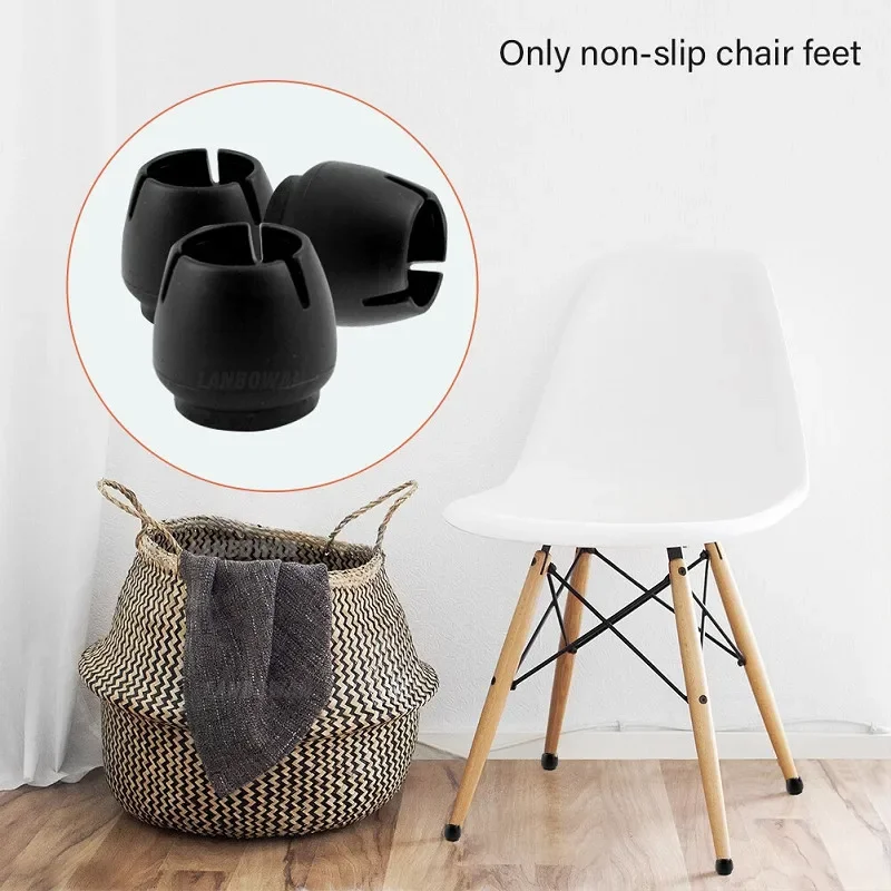 24Pcs Silicone Table Chair Leg Mat with Felt Non-slip Floor Desk Rubber Feet Pad Protection Bottom Cover Cap Woodfloor Protector