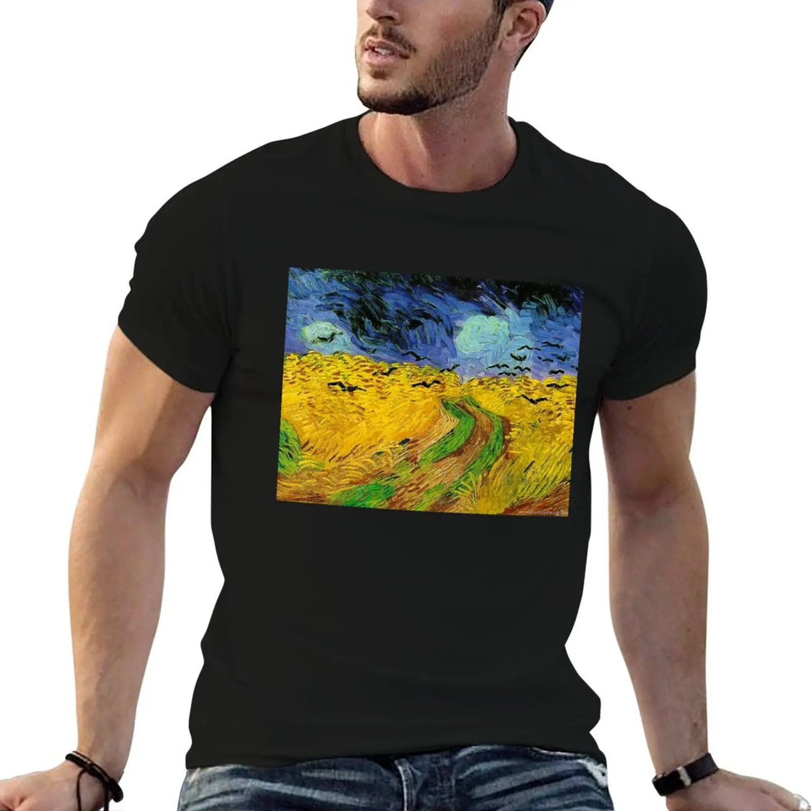 Van Gogh T-Shirt Simple Casual Short Sleeve Tee(4XL 5XL 6XL No Shipping)