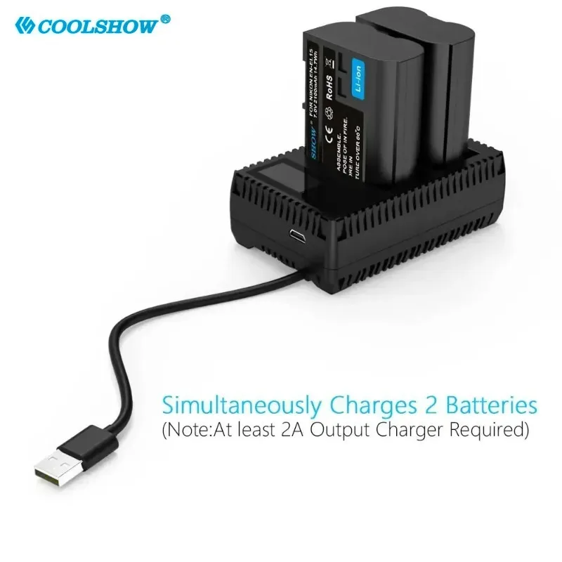 2550mah Battery / EN EL15 Batteries Charger for Nikon V1 D600 D800 D800E D7100 D7000 D7200 D610 D750 D810 EN-EL15A Battery