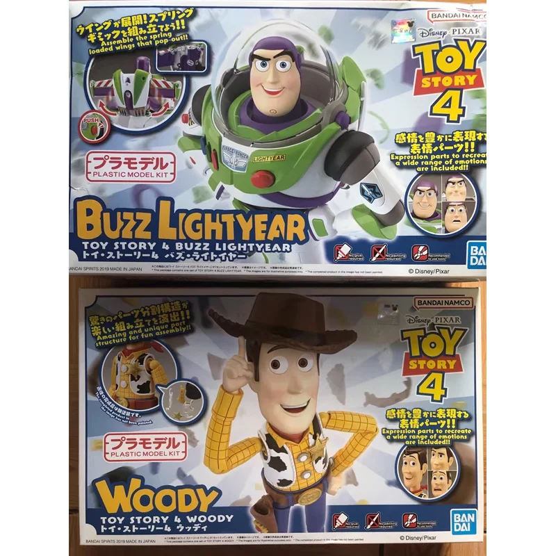ในสต็อก BANDAI Original Cinema-rise Toy Story 4 Buzz Lightyear Woody อะนิเมะรูปประกอบของเล่นสะสมของขวัญเด็ก