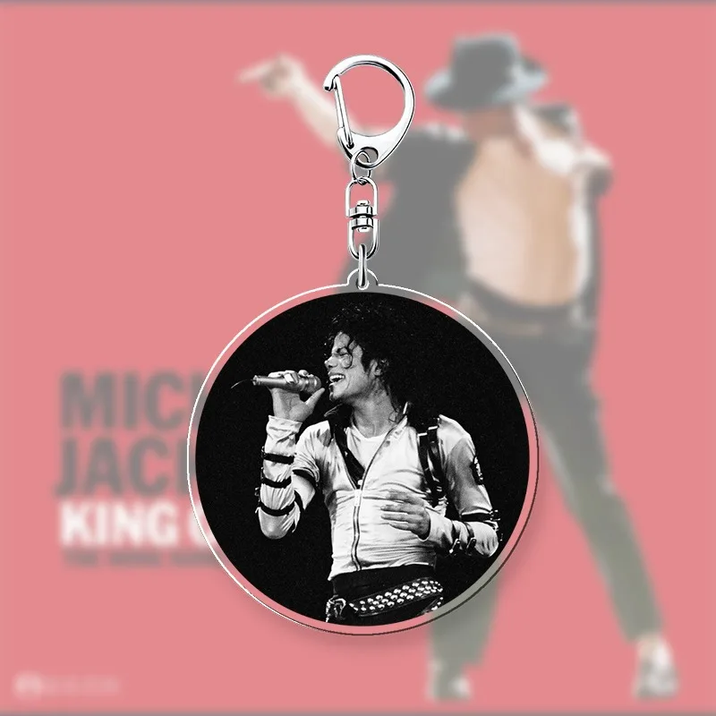 Double-sided Acrylic Keychain, Michael Jackson Pendant