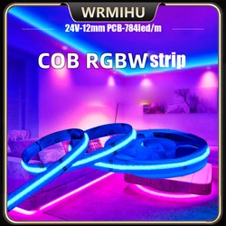 5m DC24V 784leds/m 4In1 RGBW/RGBWW 4In1 High Density No Dark Area Glare COB Decorate Light Strip Smart WiFi Tuya APP Control