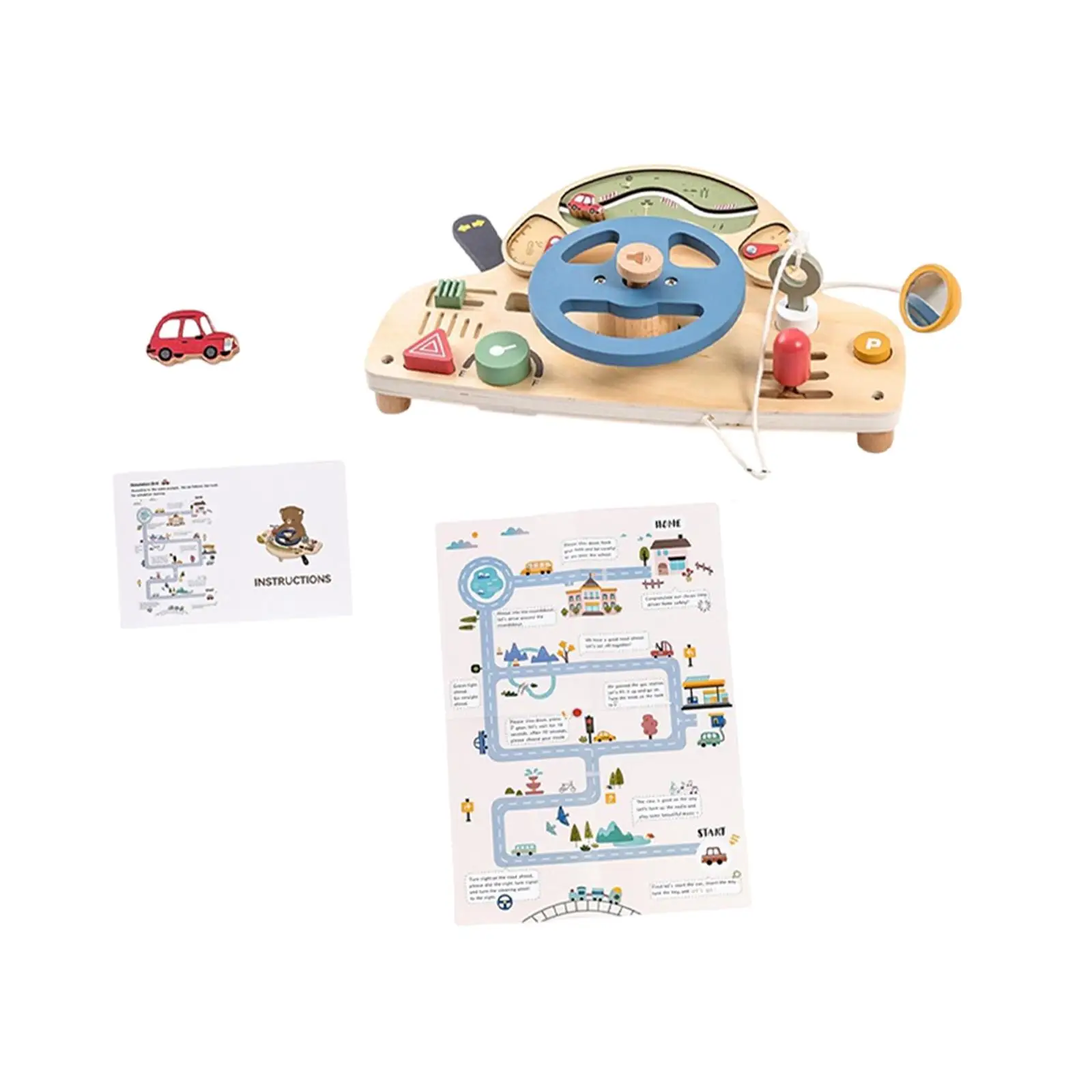 

Busy Board Wooden Baby Travel Toy for Toddlers Kids Children