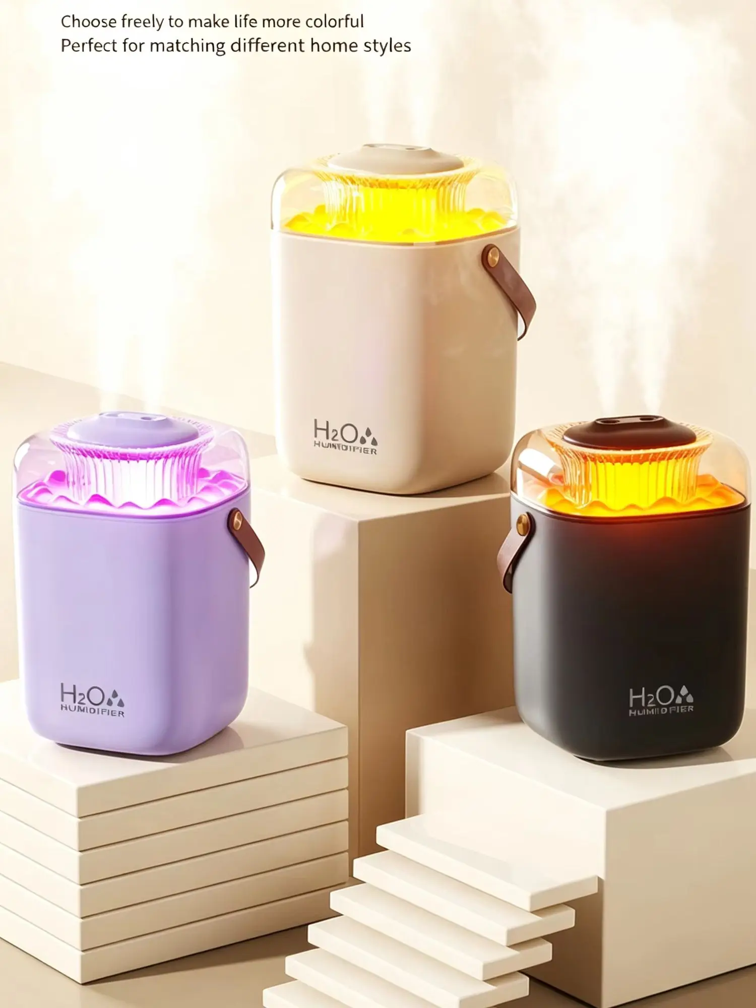 Dual‑Nozzle USB Nano Mist Humidifier, 7‑Color Night Light with Remote Control, Quiet Portable Air Humidifier for Home Travel