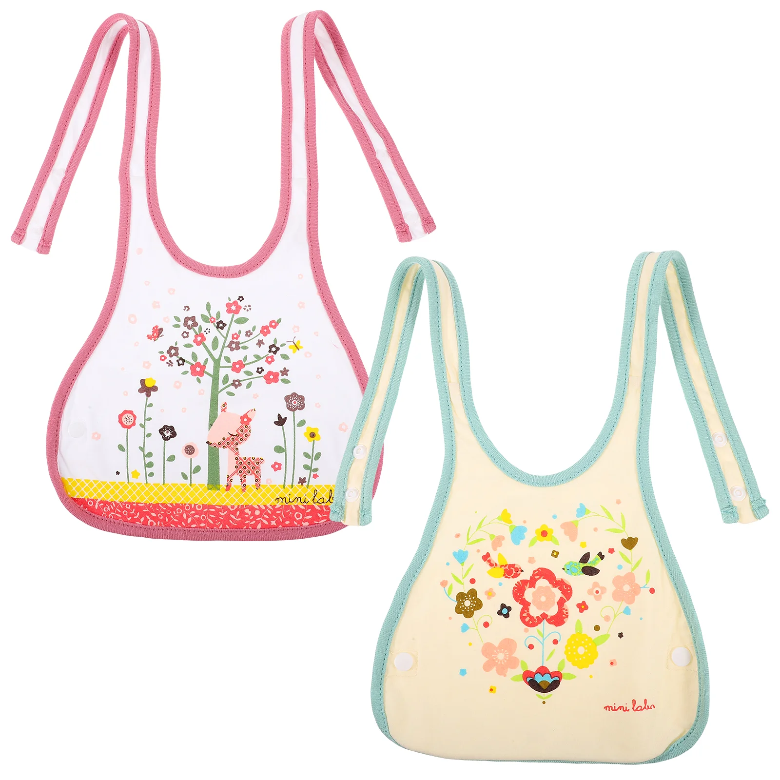 2 Pcs Kid Apron Kids Tank Tops Cross Bib with Straps Bibs Baby Infant Feeding Smock Waterproof Sleeveless Cotton Child