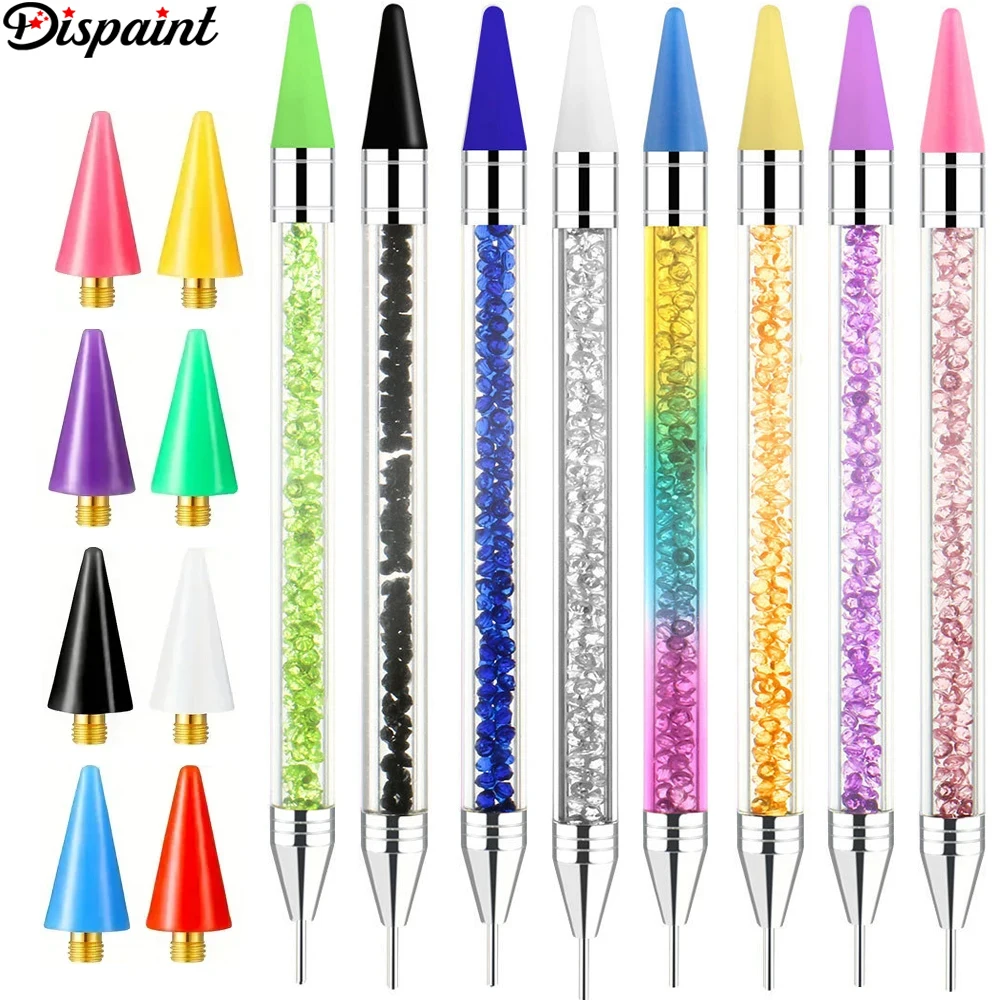 Dispaint 16 adet Elmas Boyama Alet Seti, 8 Elmas Kalem + 8 Yedek Uç, 5D DIY Çift Uçlu Nokta Matkap Kalemi, Kil Gerekmez