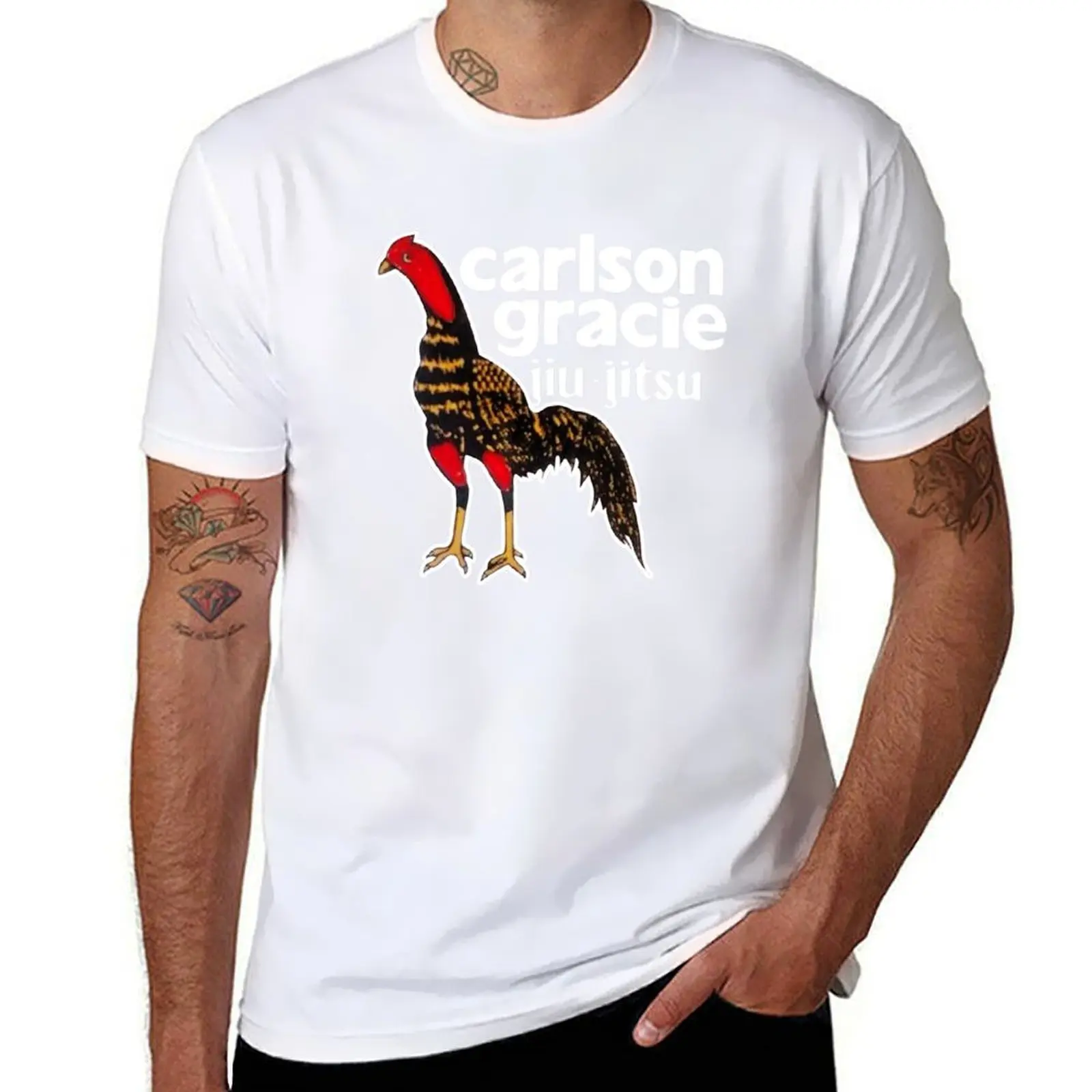 

Carlson Gracie Team Logo Rooster T-Shirt printed t shirts for man cotton tshirt 100% T-Shirt