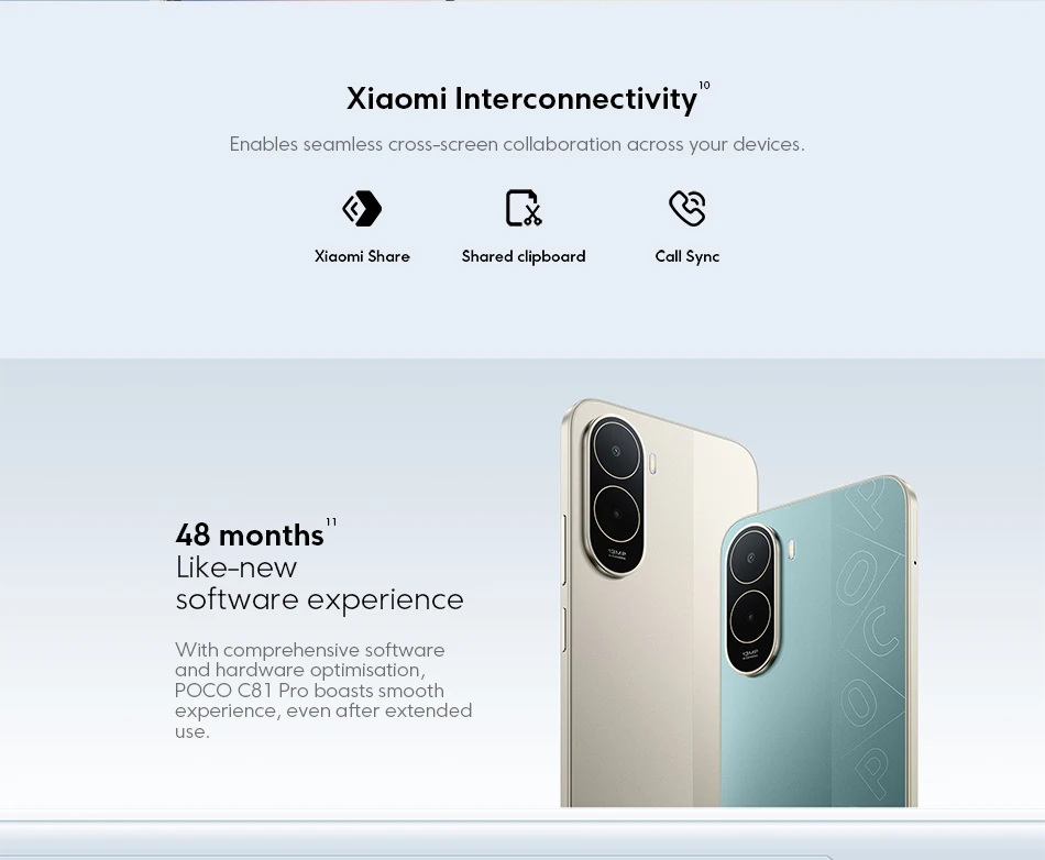 Global Version POCO C81 Pro smartphone UNISOC T7250 processor 6.9" LCD display 13MP main camera 6000mAh 3.5mm headphone