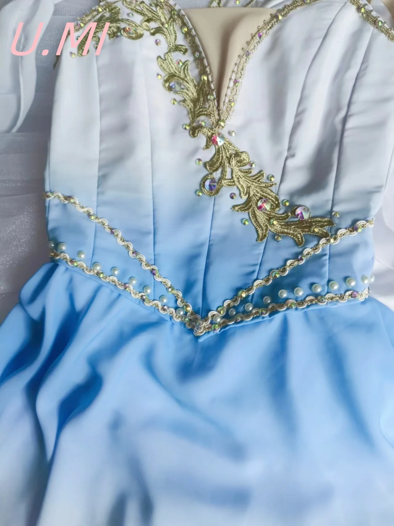 Abito da balletto professionale blu Cupido magico abito corto abito da competizione personalizzato