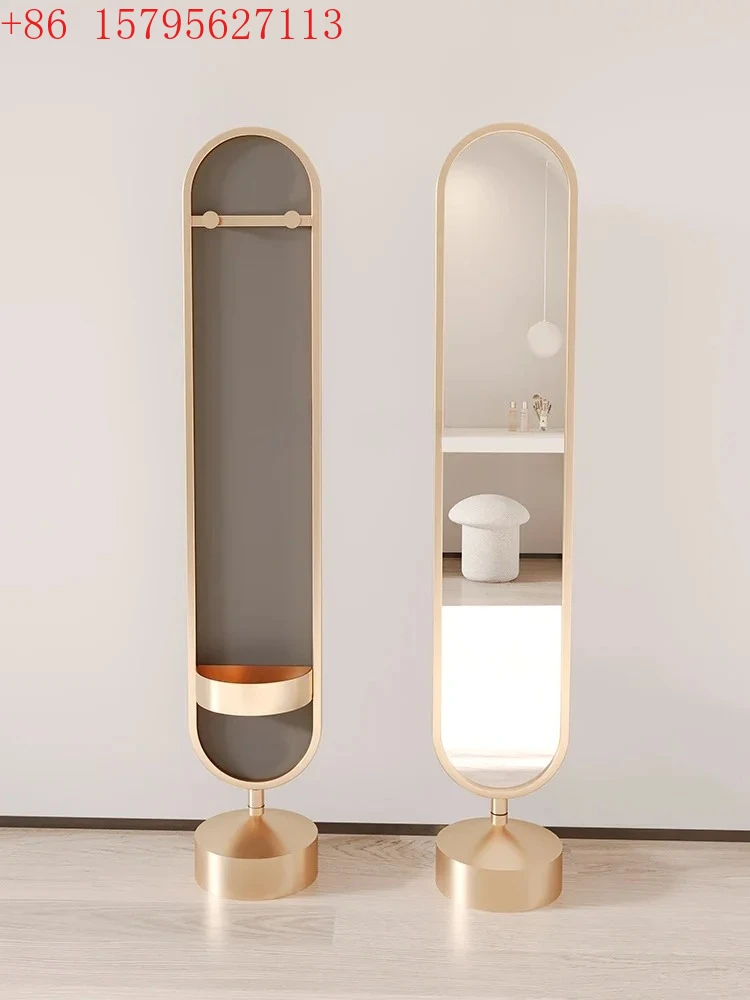 

02Скандинавское зеркало, напольное зеркало для всего тела, вращающееся стерео туалетное зеркало для девочек