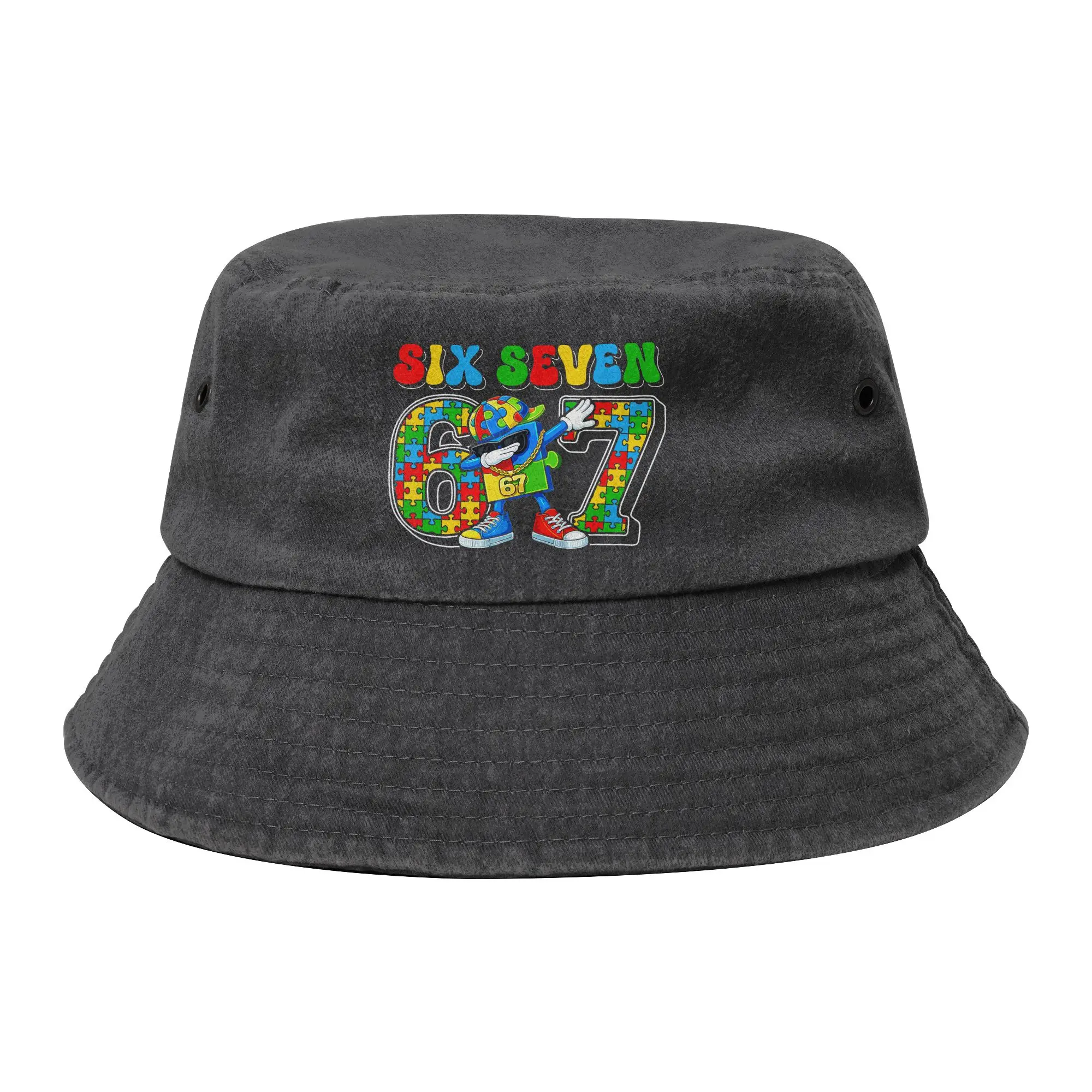 Dabbing Puzzle Autism Awareness Bucket Hat  Accessories Fashion Unisex  Fisherman Hat Cotton Denim