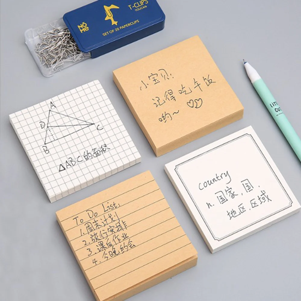 80 Sheets Sticky Notes Note Pads Blocnotes Blank Grid Horizontale School Notebook Memo Pad Bookmark Briefpapier Kantoorbenodigdheden