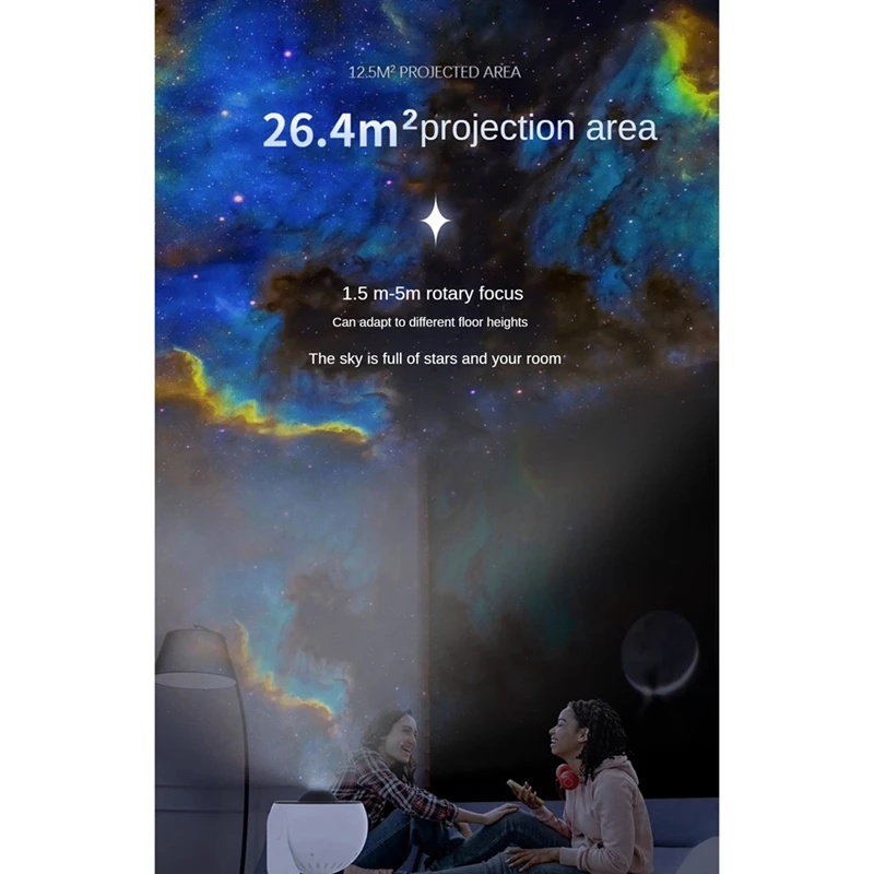 調整可能な銀河星空プロジェクターランプ、360 ° 回転ナイトライト、寝室、家庭、パーティー用の予想ランプ