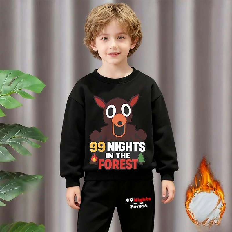 

Детский уличный комплект Game 99 Nights in The Forest, толстовки с капюшоном для мальчиков, пуловер, толстовка, 2 предмета, спортивный костюм в стиле аниме, детская одежда, топы