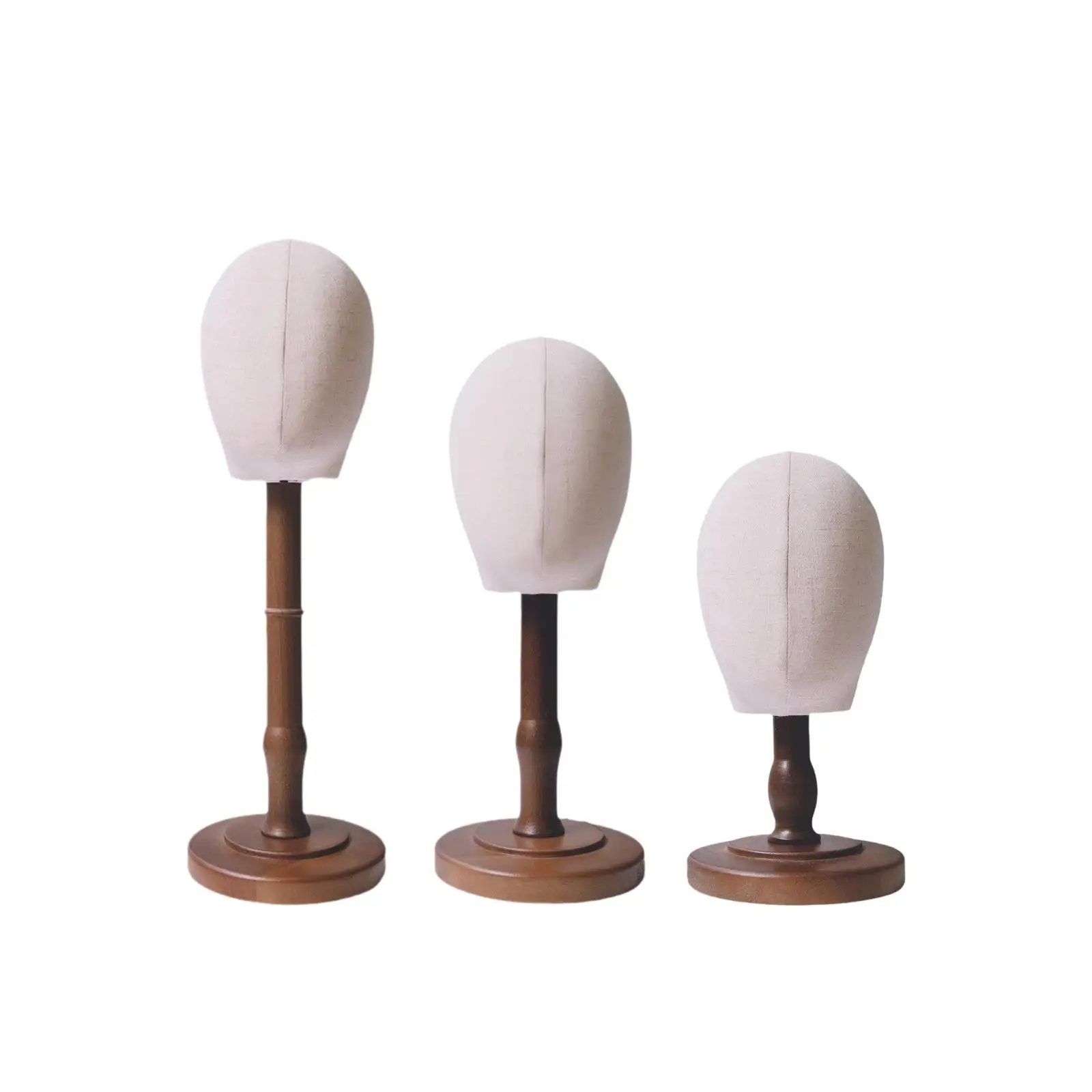 Mannequin Head Model Styling Display with Wood Stand Sturdy Manikin Head Model Hat Holder Display for Headphones Jewelry Hat