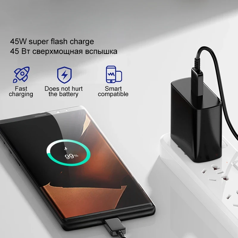 45W PD Super Fast Charger USB C Charger With Cable Quick Charge 3.0 Wall Adapter For Iphone Xiaomi Type C Mobile Phone Charger image 4