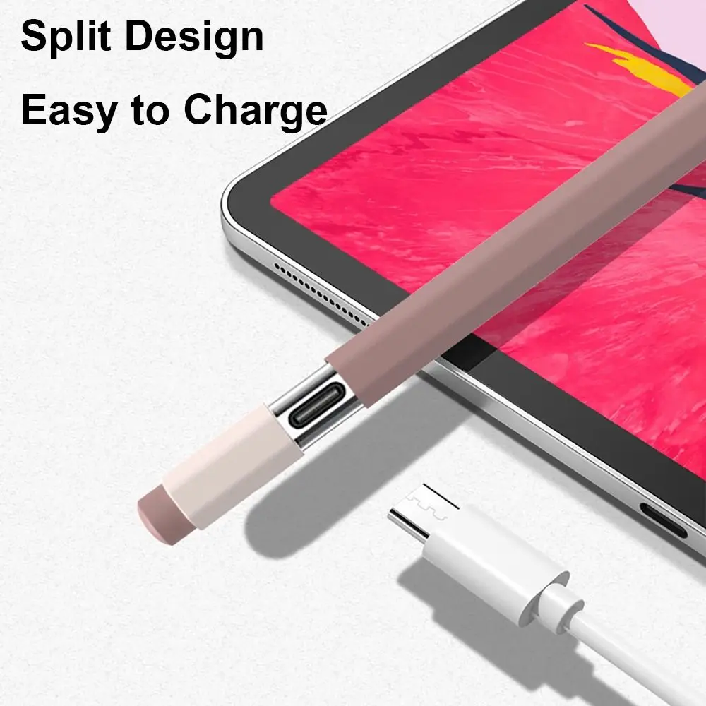 Tablet Stylus Protective Case Shockproof Silicone USB-C Touch Pen Sleeve Waterproof Simple for Apple Pencil 3rd Generation