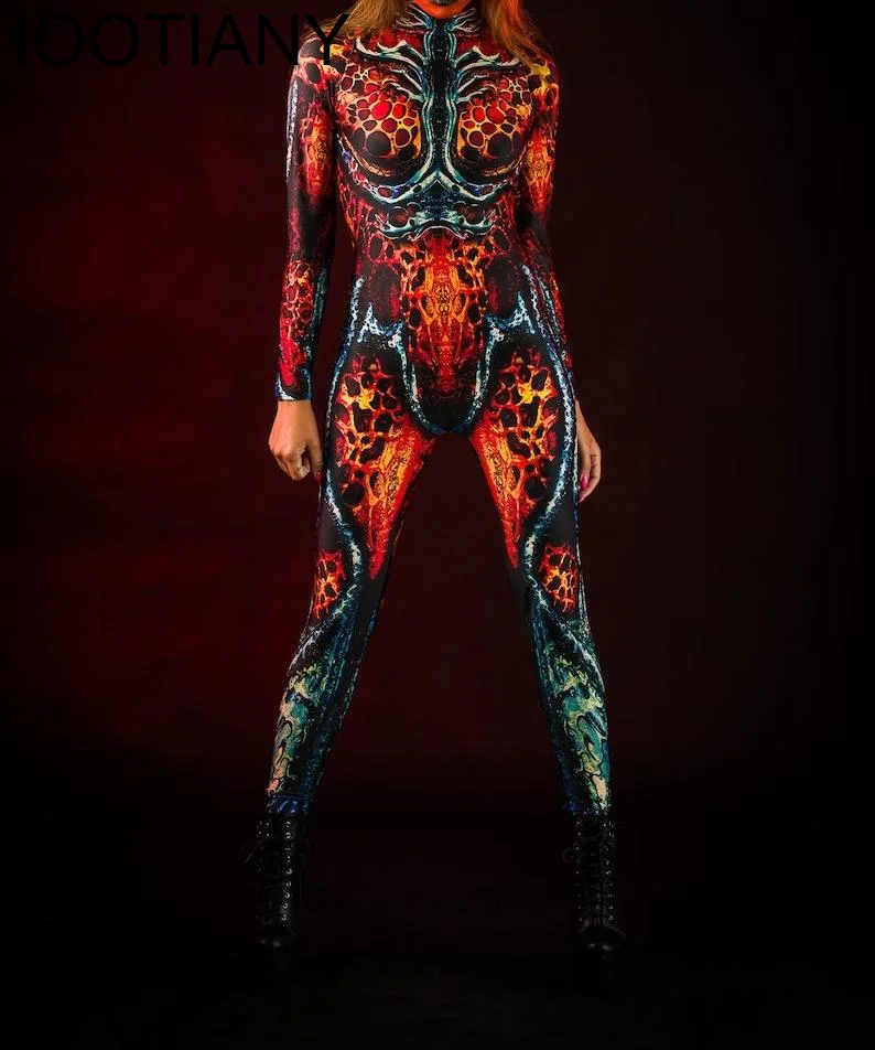 Ocean Tie Dyeing Costume Cosplay tuta Halloween Party tute Carnival Woman Zentai Body Clothes collant Body One piece