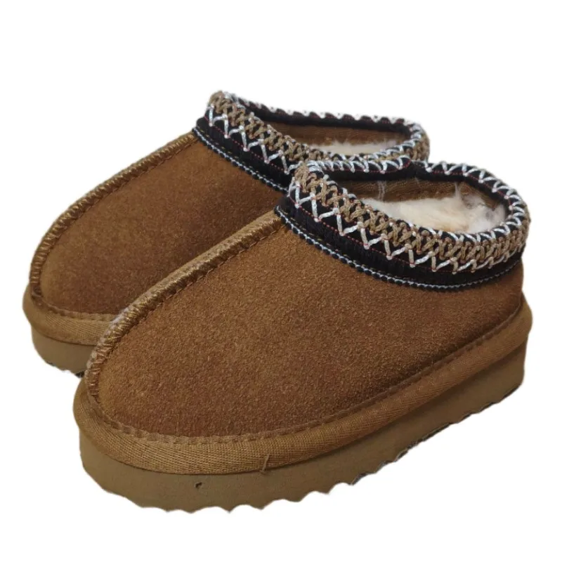 

Зимние детские меховые тапочки, дизайнерские зимние ботильоны для девочек и мальчиков, классическая детская мини-роскошная теплая обувь для малышей, размер 21-35