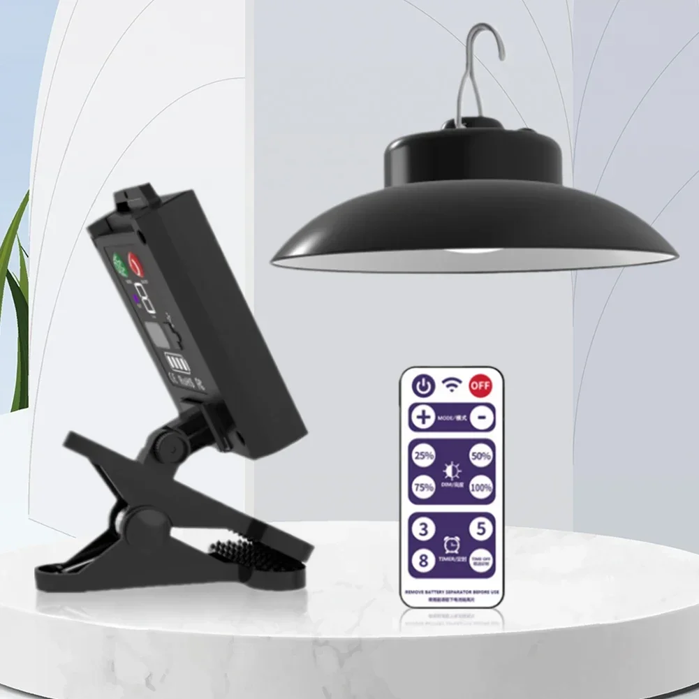 Solar Powered LED Umbrella Lights USB Charging Clip-On Umbrella Lamp Remote Control IP65 Waterproof for Beach Camping Tent Party