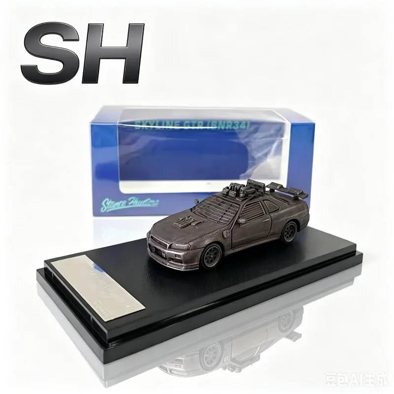

SH 1:64 Nissan Skyline GT-R R34 V-Japanese version alloy die-casting car model static simulation ornament, adult collectibles.