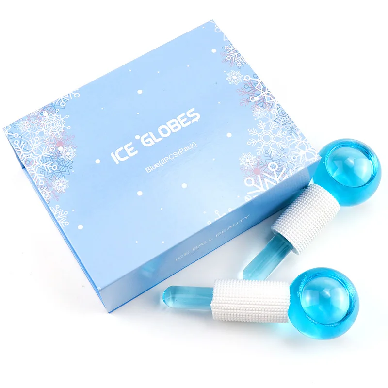 Glitters Massage for Cooling Facial Ice Globes and Polymer Gel With Shimmering Ice Globes for Face