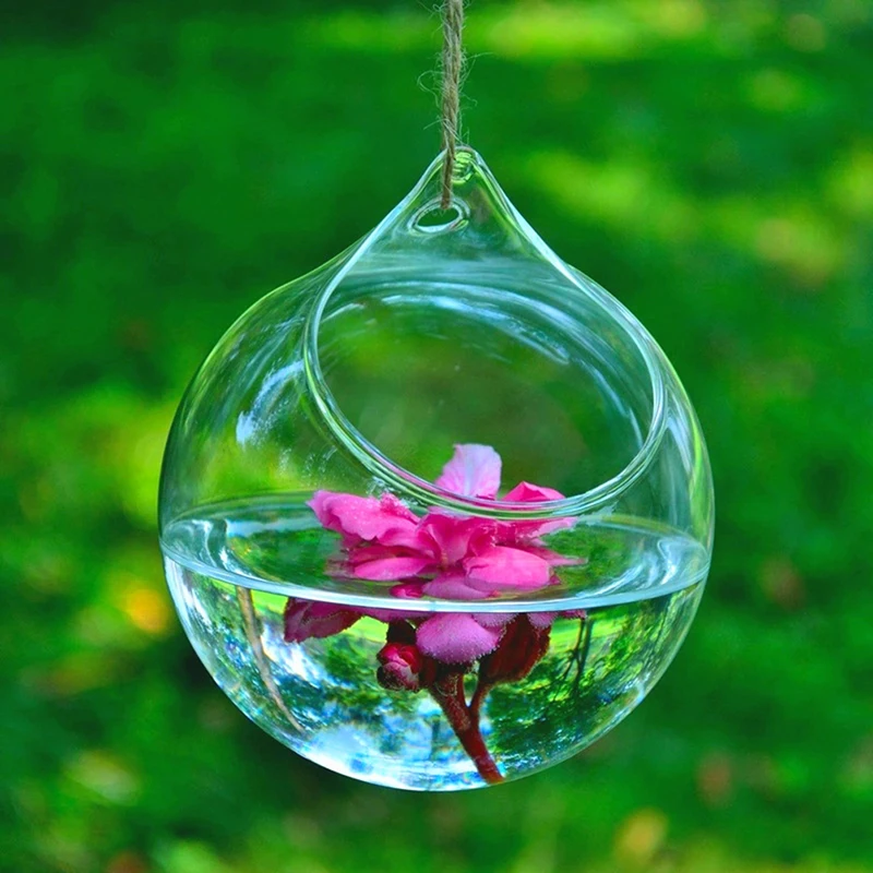 Creative Clear Hanging Ball Glass Flowerpot Office Garden Decor Flower Planter Vase Terrarium Container Landscape Bottle