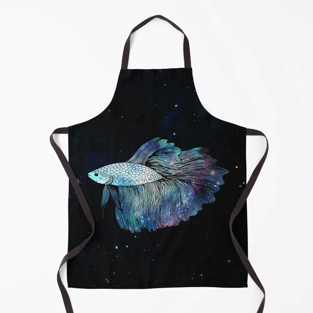 

Синий фартук Galaxy Betta Fish, мужской фартук для барбекю, аксессуары для дома, женский рабочий кухонный фартук