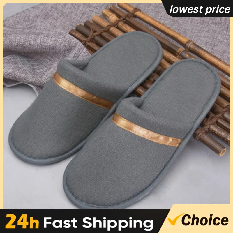 1pair Coral Fleece Men Women Cheap Hotel Slippers Cotton Slides Home Travel Spa Slipper Hospitality Comfort Home Guest Shoes