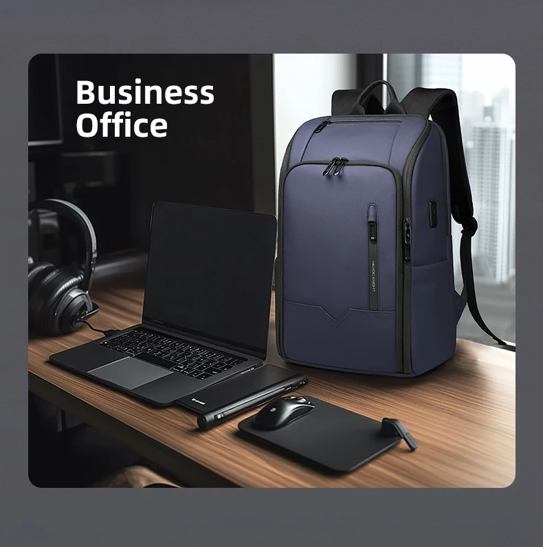 Heroic Knight Minimalistischer Herren-Reiserucksack mit Großer Kapazität, 15,6 Zoll Laptop-Tasche, Wasserdichter Business-College-Rucksack – Detail 2