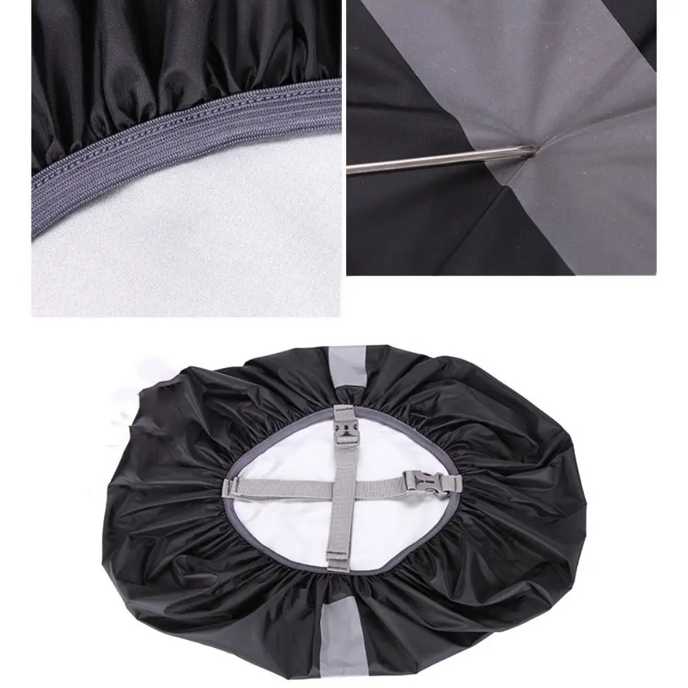 Double Buckle Reflective Rain Cover Adjustable Elastic Waterproof Backpack Cover Oxford Cloth Hiking Rain Cover Hiking Climbing