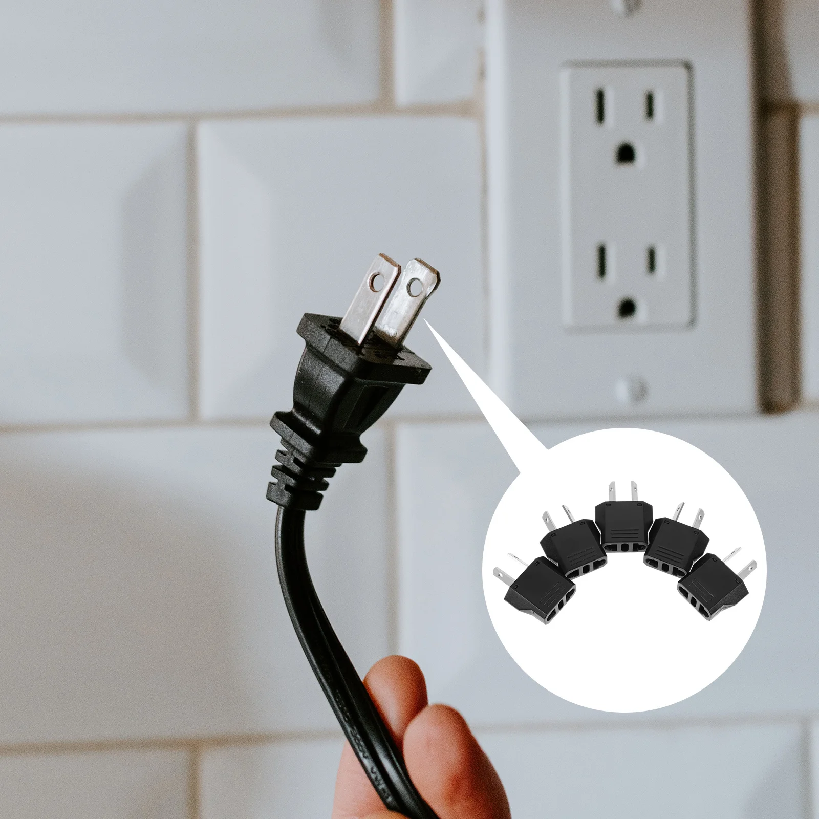 

5Pcs U.s. to Australian Plastic Plug Adapter High Performance and Simple Operation for Home and Travel Use Black