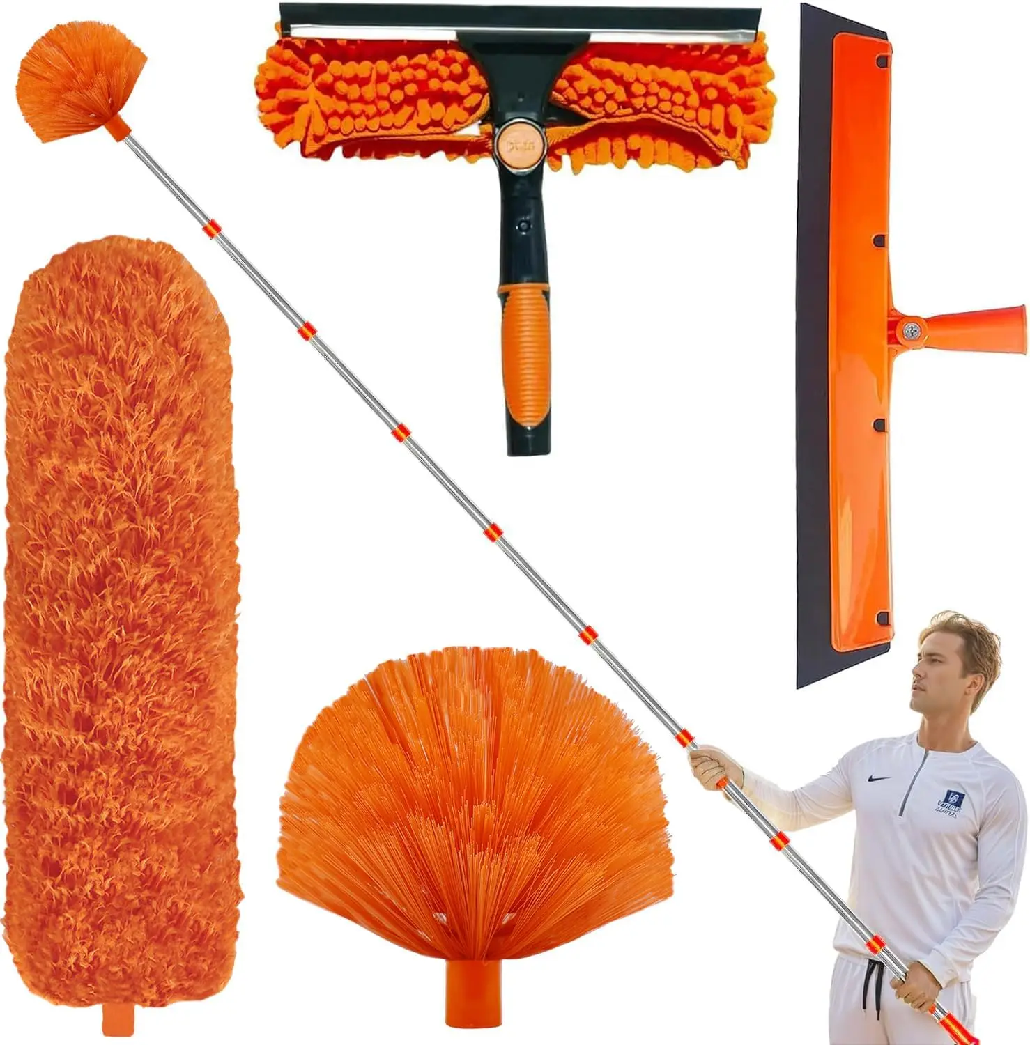 

20+ Feet High Reach Duster Kit with 3-14 ft Extension Pole // High Ceiling Dusting and Window