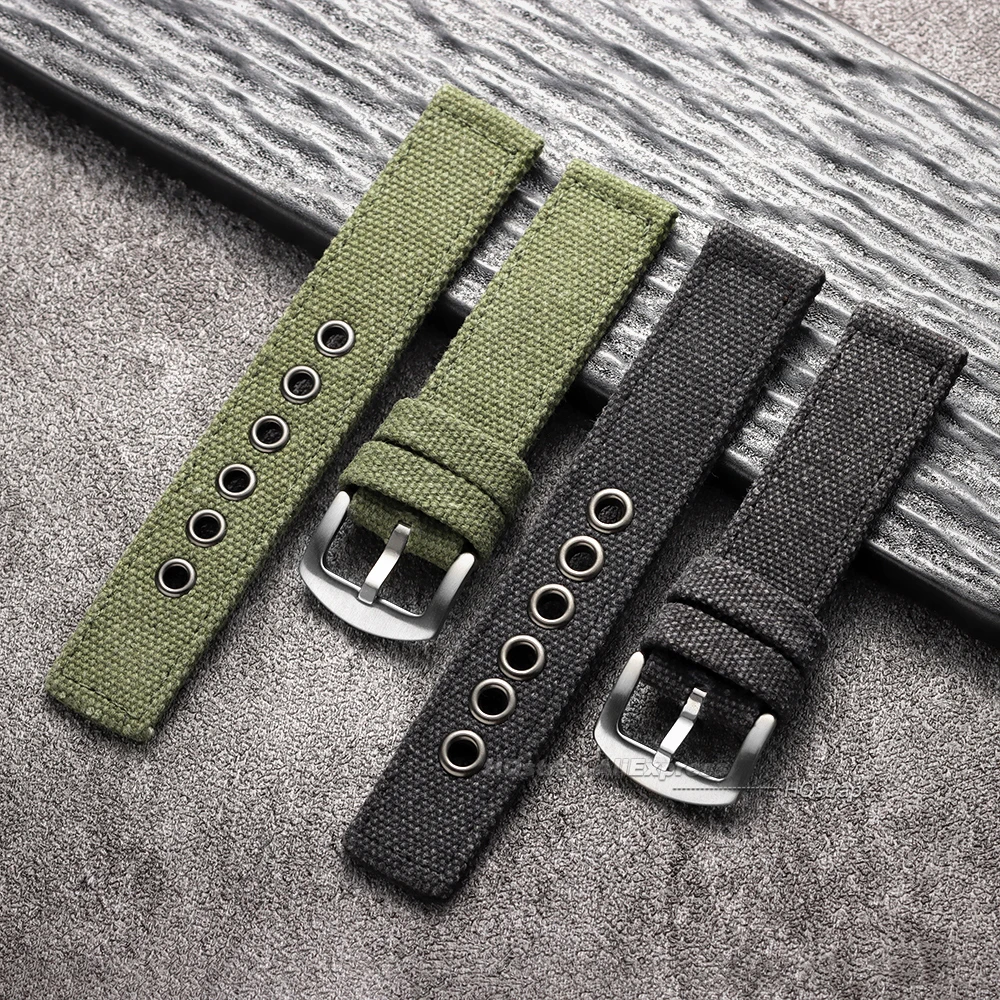 Nylon Watch Band 20mm 22mm 24mm for Samsung Watch4/5/6/7 40mm 44mm Classic Universal Soft Bracelet Two Sided Sailcloth Wristband