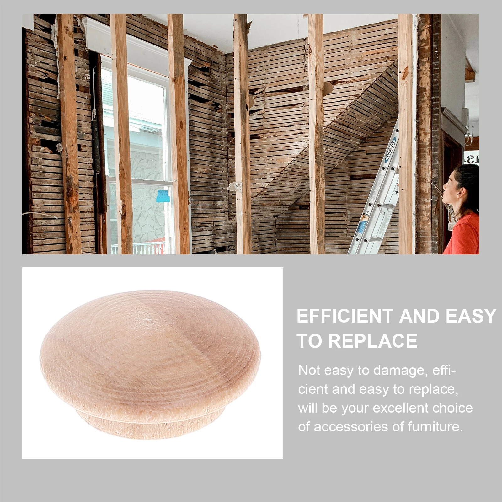 

25 pcs Wooden Cover Cabinet Plug Cap Decoration Hole Caps Screw-on Round Plugs Top Hardware Sturdy Replacement Plugs For