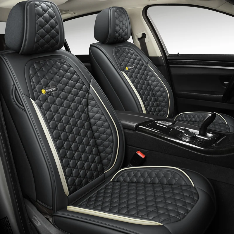 New Car Seat Cover Set Four Seasons Breathable Leather Front and Rear Seat Cushion Chair Pad Protector for Sedan SUV Accessories