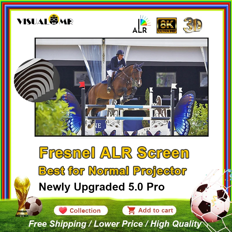 

VisualMr Upgrad Fresnel 5.0 Pro Frame ALR Проекционный экран 1 см безель 4/8K HD Лучшее отклонение окружающего света для нормальных проекторов