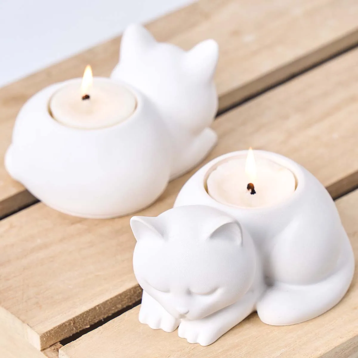 3D Tier Kerzenhalter Ornamente Form DIY Handgemachte Nette Katze Kerzenhalter Gips Harz Silikon Casting Formen Hause Handwerk Dekor