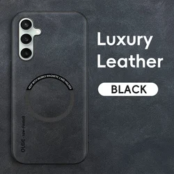 Magnetic Retro Leather Soft Case For Samsung Galaxy S24 FE S25 FE S25FE S24FE 5G Wireless Charging Phone Case Cover