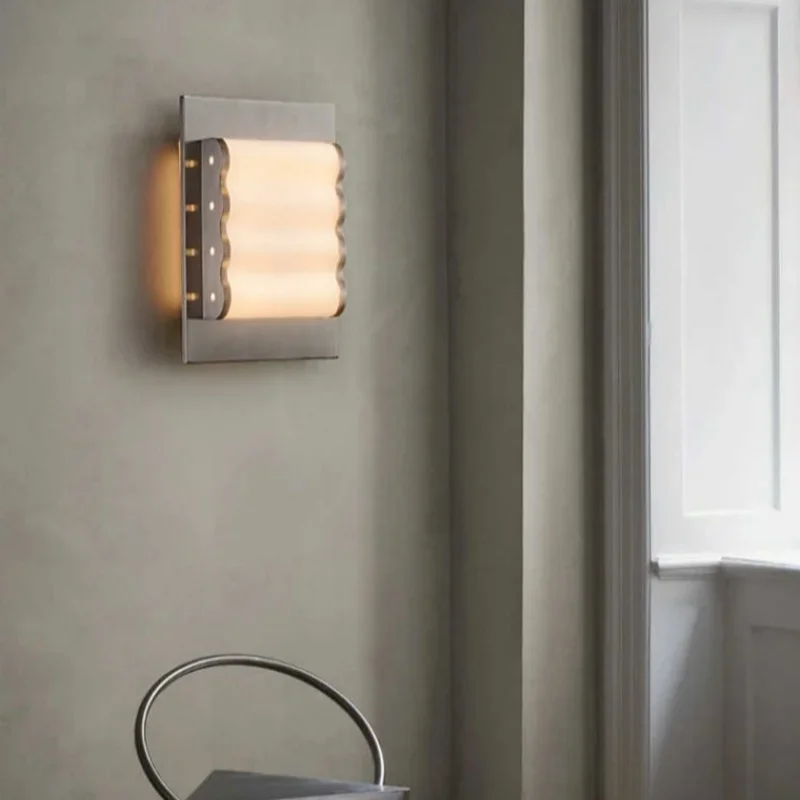 Lámpara de pared de metales de tela, lámparas de pared para escaleras, candelabro de noche de luz cálida, lámpara de pared de calle, luz de pared para exteriores, decoración de habitación