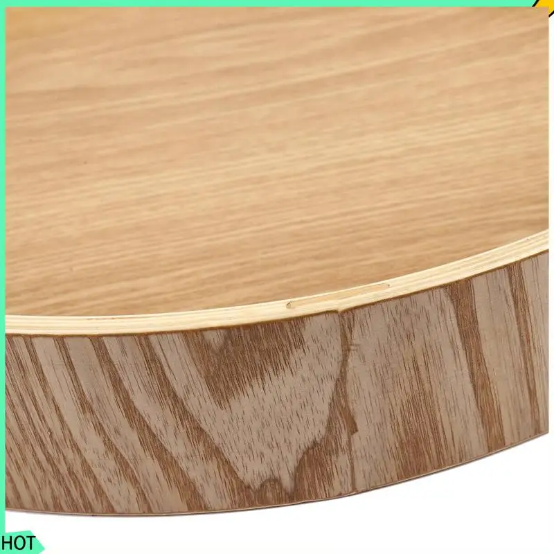 

AWAH 2X Round Serving Bamboo Wooden Tray For Dinner Trays Tea Bar Breakfast Food Container Handle Storage Tray 3