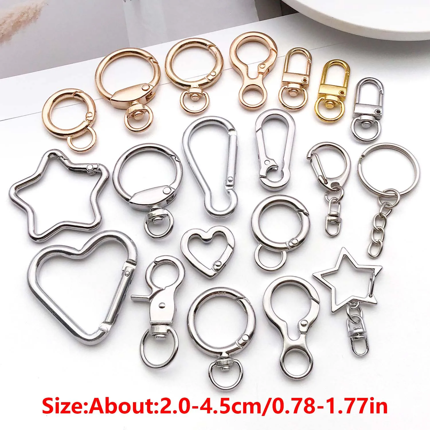 10pcs Multi-functional Rotating Keychains With Lobster Clasps, Open Rings, and Spring Clasps for DIY Jewelry Making Accessories