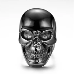 Vintage Men Rings Skeleton Punk Rock Jewelry Black Skull Ring Halloween Party Gift Accessories