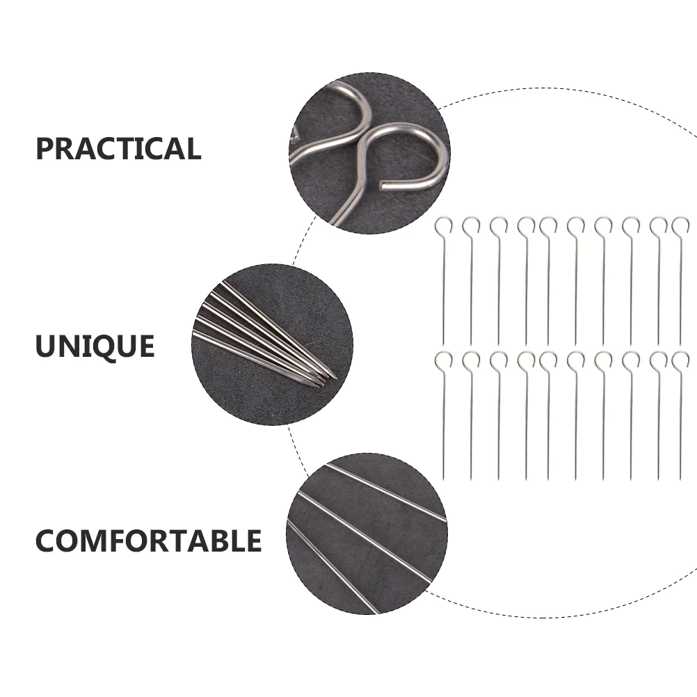 

50 pcs Bbq Skewers Stainless Steel Reusable Grilling Skewers For Barbecue Tools Outdoor Home Use Metal Kabob Sticks Barbecue