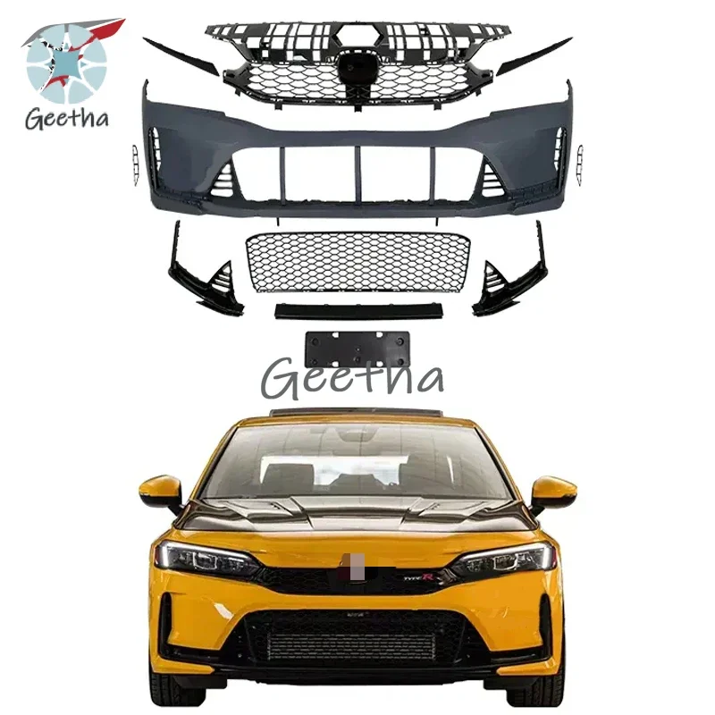 

PP Plastic Car Bumper GEN 11 Car Grills Spoiler 2022 Grille Type R Front Bumper TR Grille Car Body Kit for Honda Civic