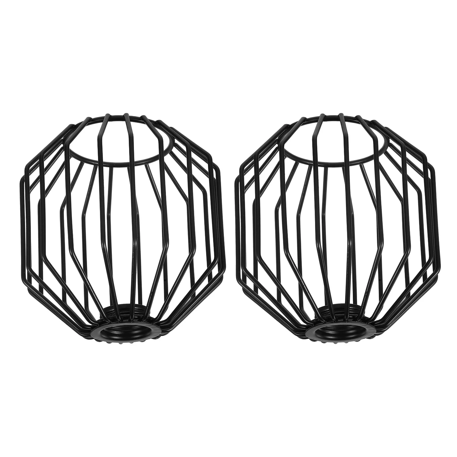 

2Pcs Iron Wire Birdcage Lampshade Vintage Rustic Cage Lamp Shade Frame Replacement for Pendant Light Industrial Wire Mesh Lamp